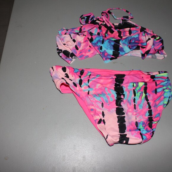 Multi Color 2 Pcs Justuice Bikini Swimsuit Size 12 - Picture 6 of 16